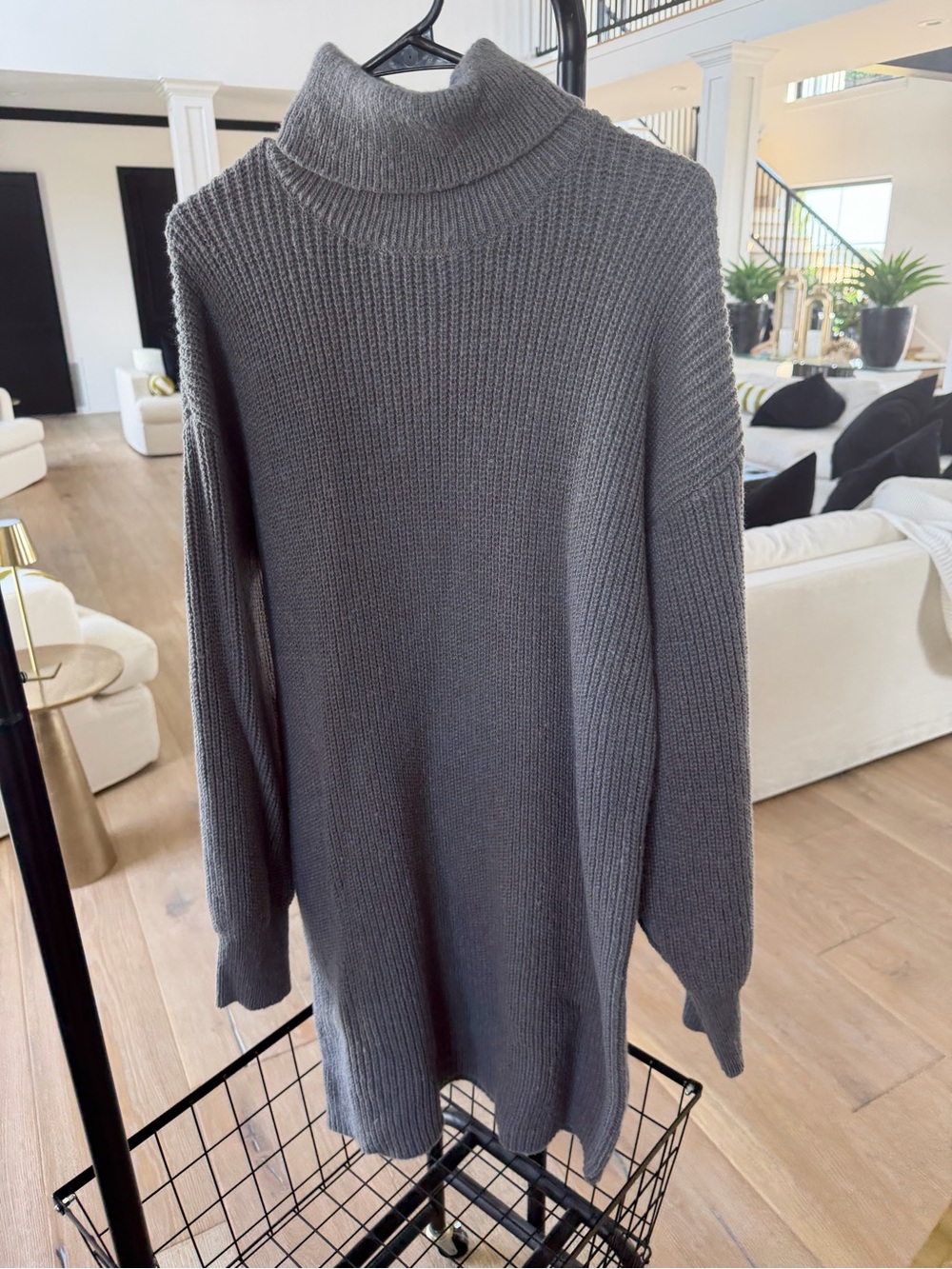 SHEIN Men's Charcoal Gray Crewneck Hoodie Sweater